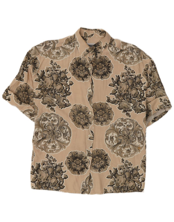 Camel Active Chemise à manches courtes pour femme EU 42 Large Beige Floral Viscose