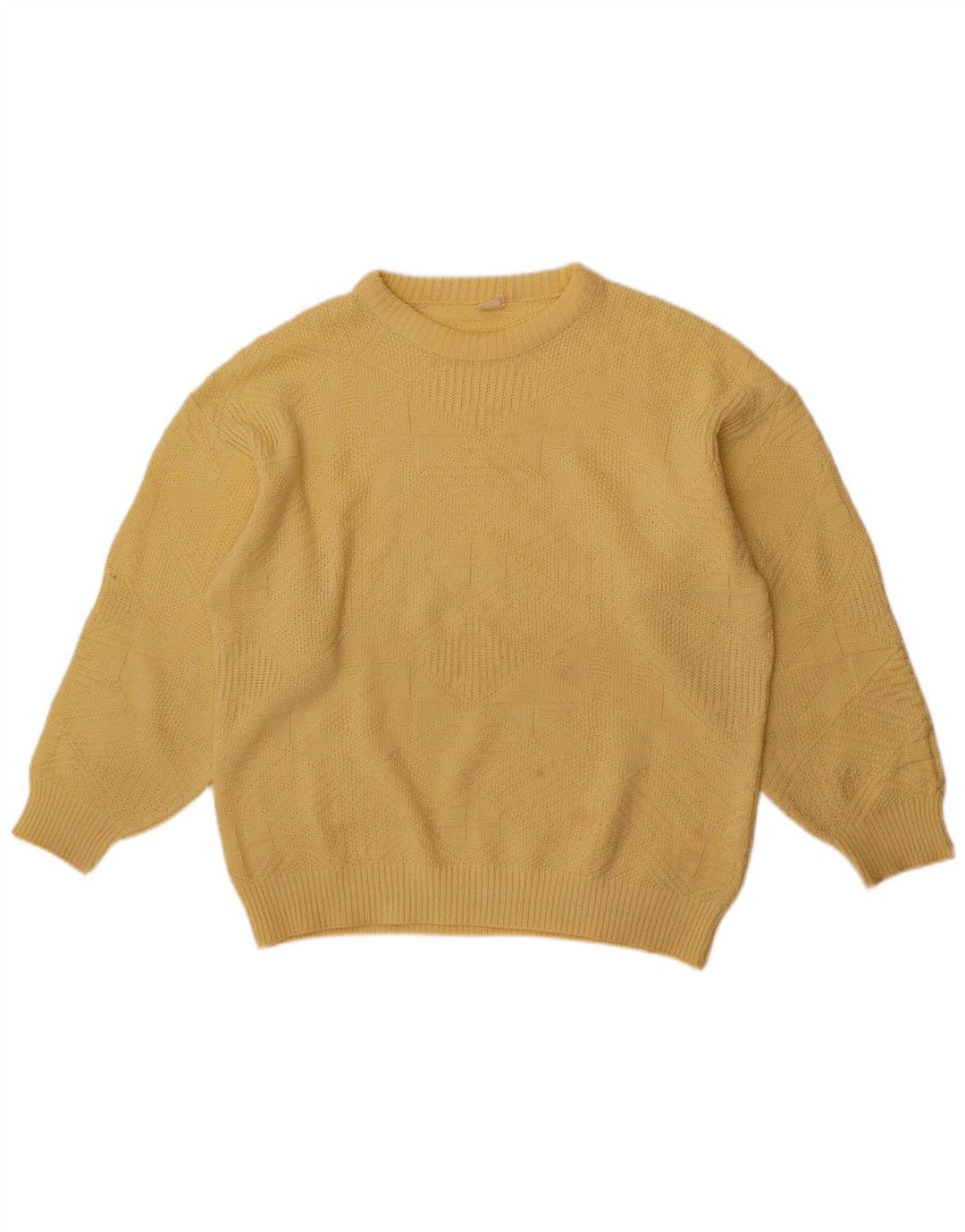 Mark Astor Pull col rond pour homme IT 52 Grand jaune géométrique