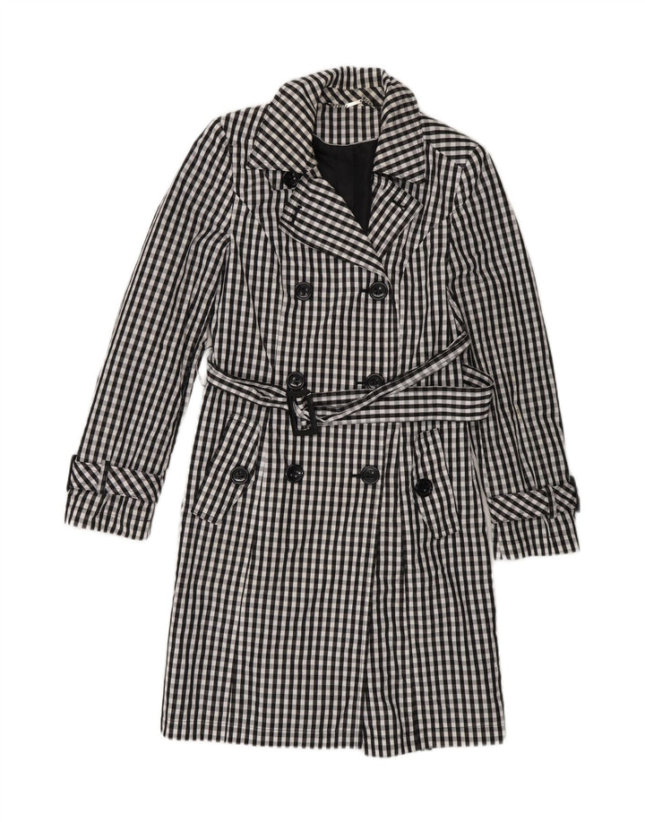 Laura Ashley Trench-Coat pour femme UK 10 Petit Bleu marine Vichy Polychlorure