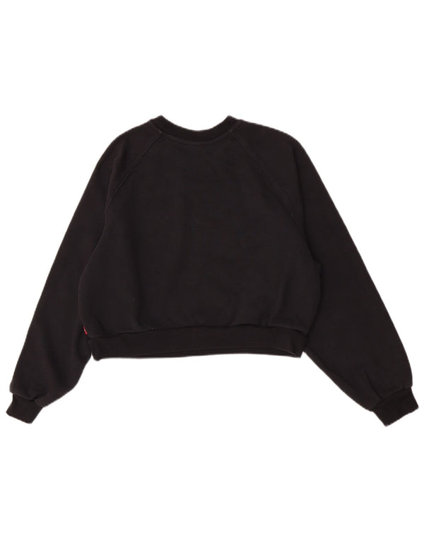 Levi's Sweat-Shirt Crop Oversize Femme UK 6 XS Noir Coton