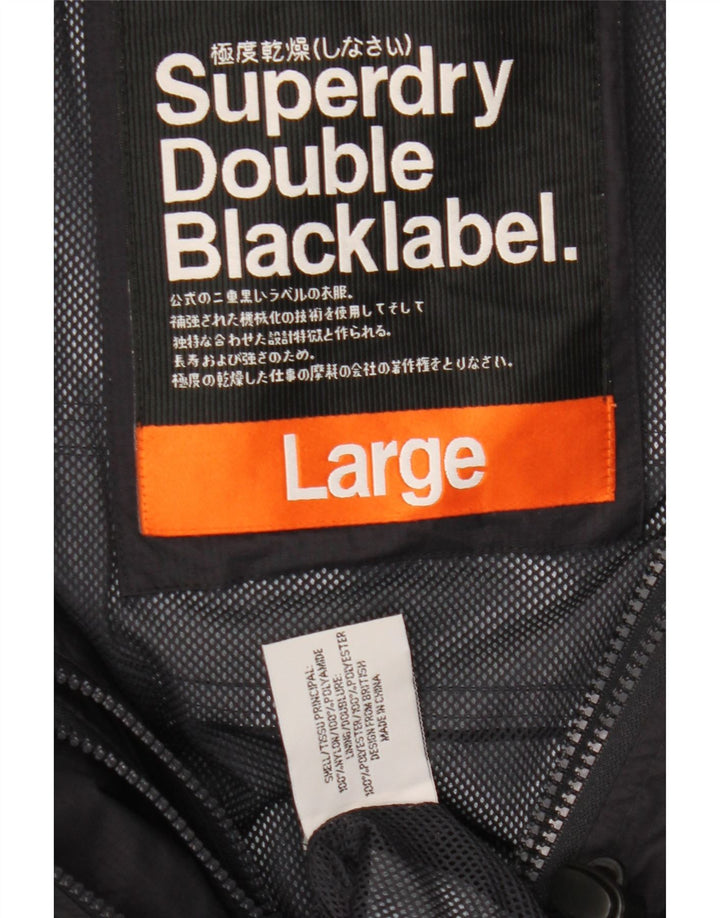 Superdry Veste de Pluie Homme UK 40 Large Bleu Marine Nylon