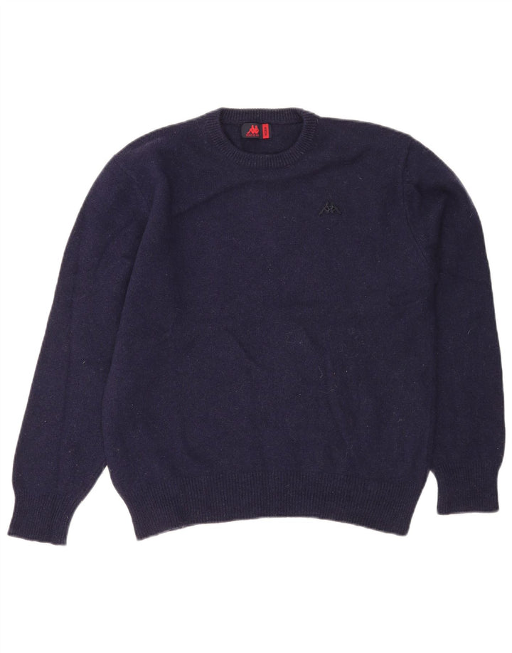 Kappa Pull à col rond pour femme UK 14 en laine bleu marine moyen