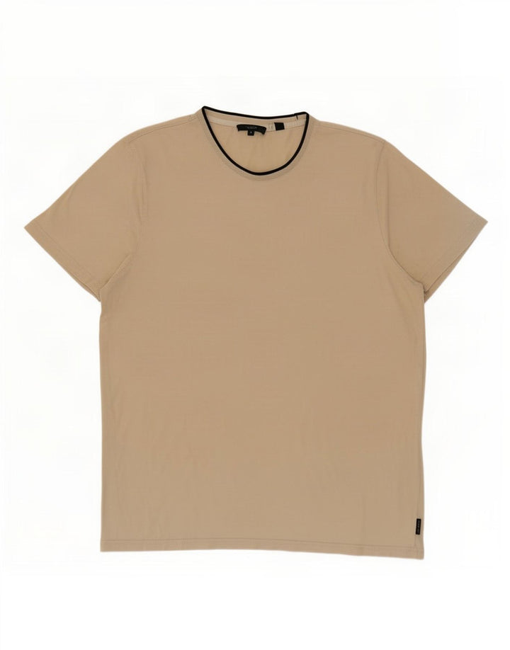 Ted Baker T-Shirt Femme Taille 4 Large Beige Coton