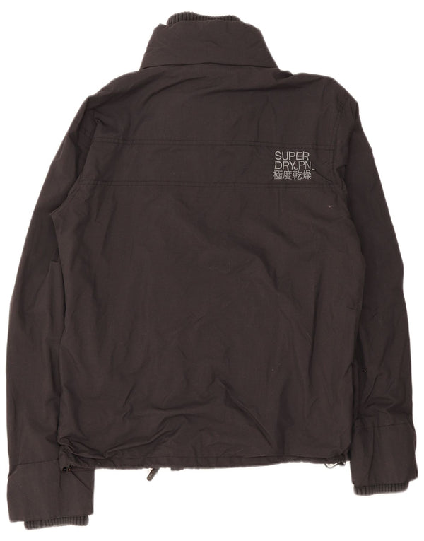 Superdry Veste de Pluie Femme UK 16 Large Noir Nylon