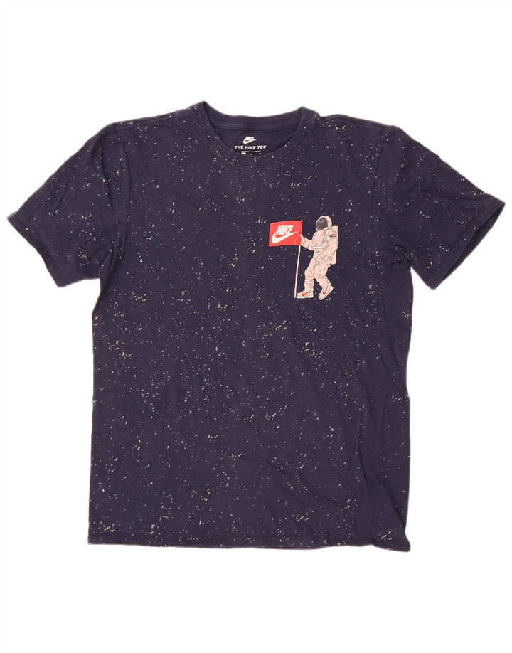 Nike Hommes Athletic Cut Graphic T-Shirt Top Bleu Marine Moucheté