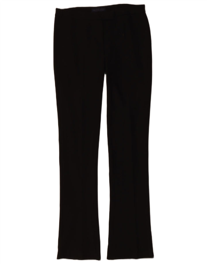 Trussardi Pantalon de Costume Bootcut Femme IT 40 Small W30 L34 Noir Polyester