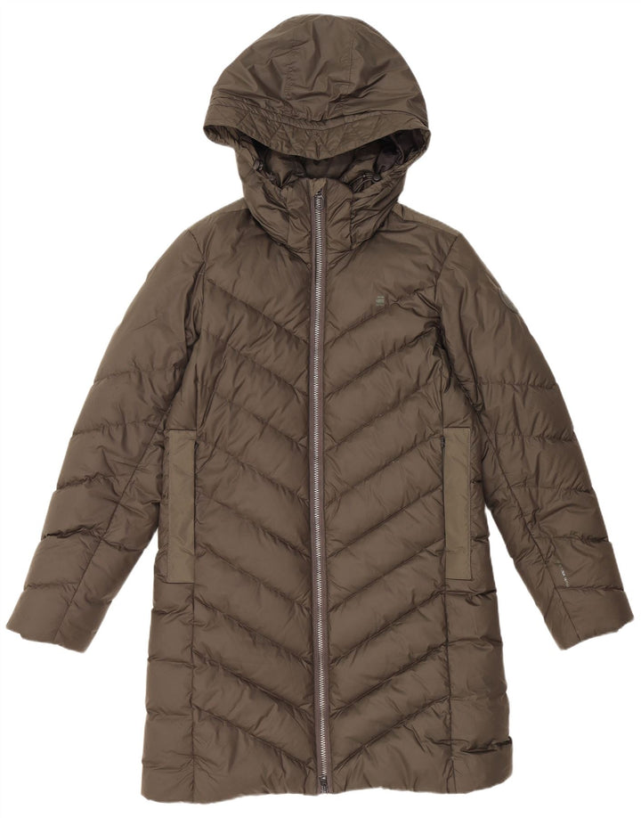 G-STAR Manteau rembourré à capuche pour femme UK 14 Medium Kaki Polyester
