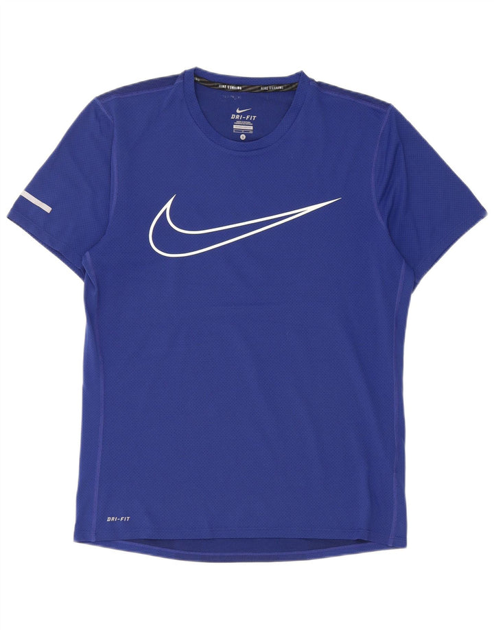 Nike Hommes Dri Fit Graphic T-Shirt Haut Petit Bleu Polyester