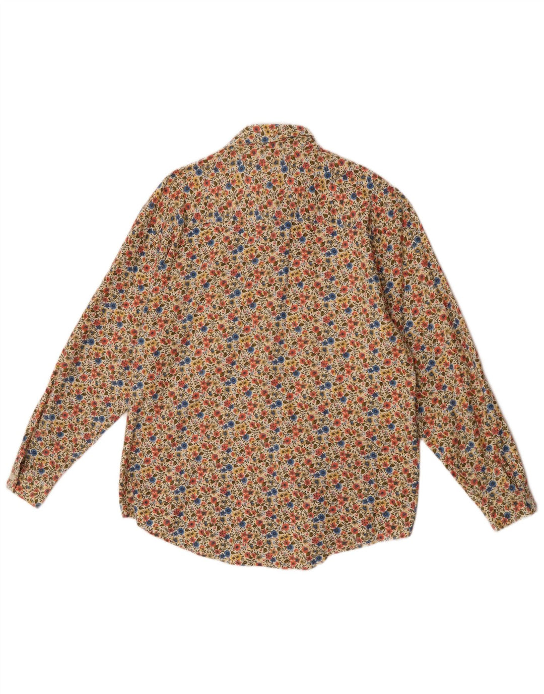 Chemise Femme Vintage IT 42/44 Grand Coton Floral Multicolore