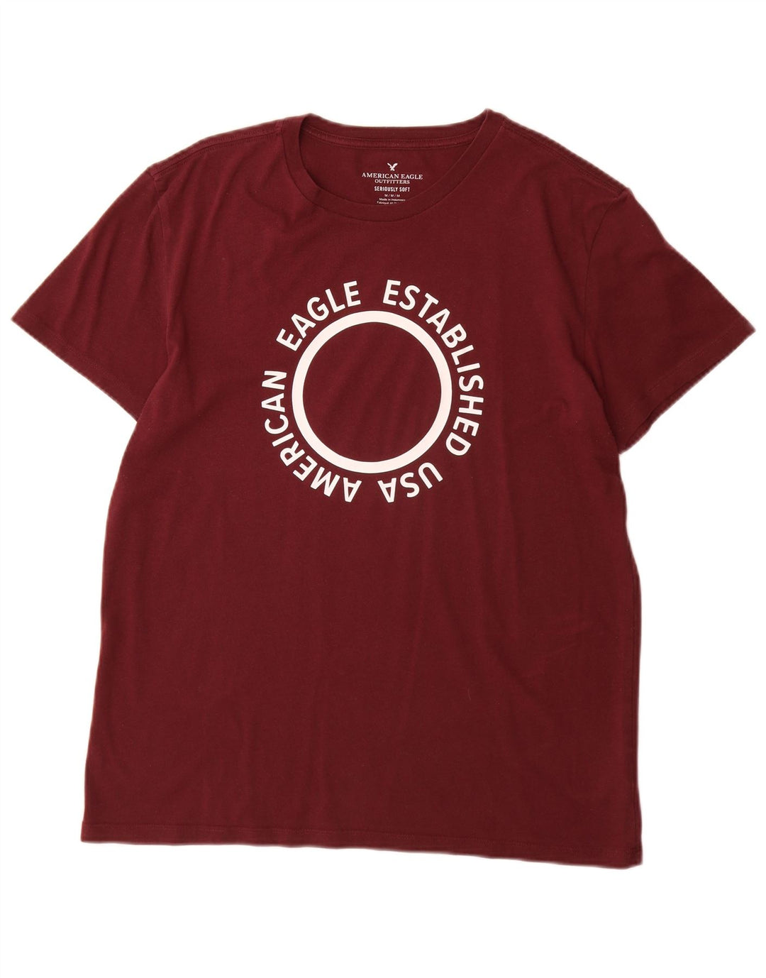 AMERICAN EAGLE T-Shirt Graphique Homme Coton Bordeaux Moyen