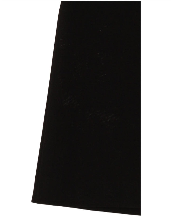 VINTAGE Pantalon Chino Bootcut Femme Moyen W30 L32 Noir Polyester