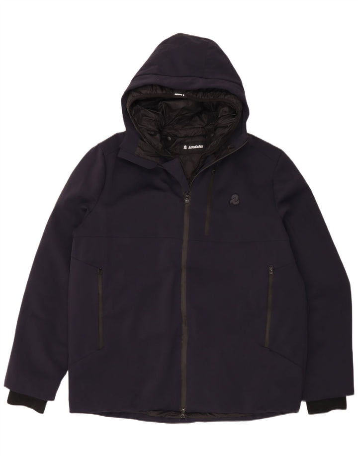 Invicta Veste coupe-vent à capuche pour homme UK 48 4XL Bleu marine Polyamide
