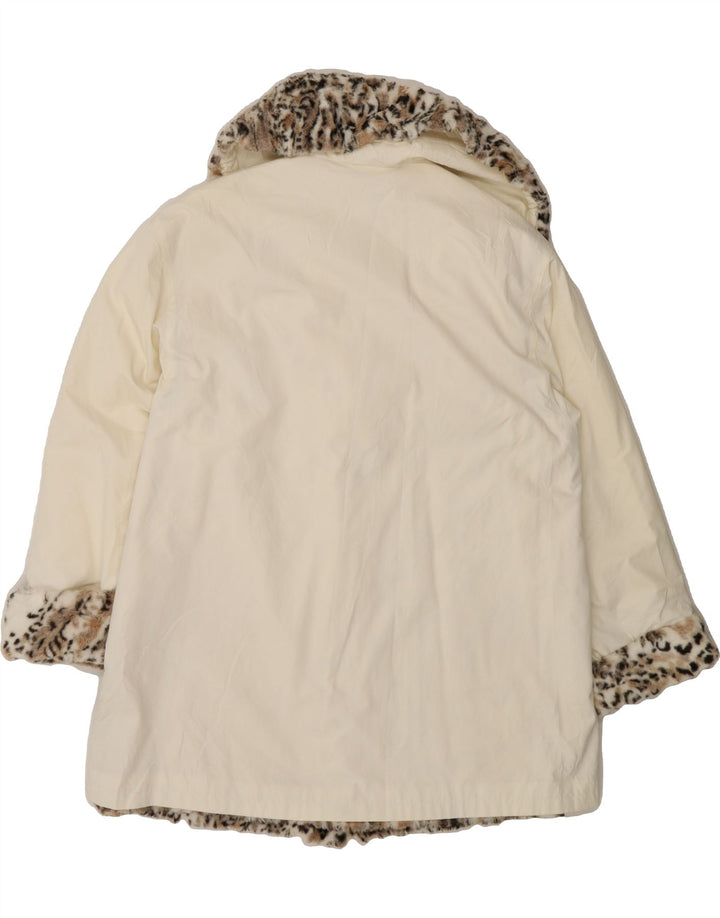 CLASSIC Womens Overcoat UK 14 Large  White Polyacrylic Vintage CLASSIC and Second-Hand CLASSIC from Messina Hembry 