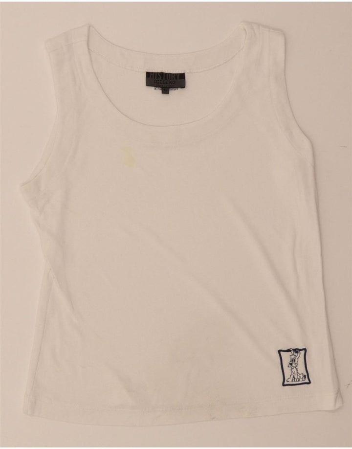 ICEBERG Womens Crop Vest Top IT 42 Medium White Vintage Iceberg and Second-Hand Iceberg from Messina Hembry 