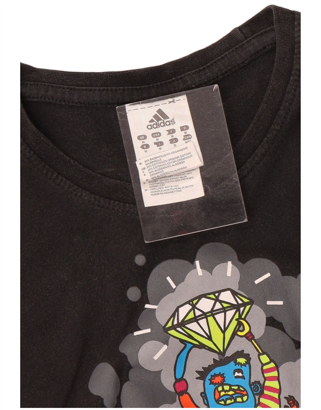 Adidas T-shirt graphique pour homme en coton noir moyen
