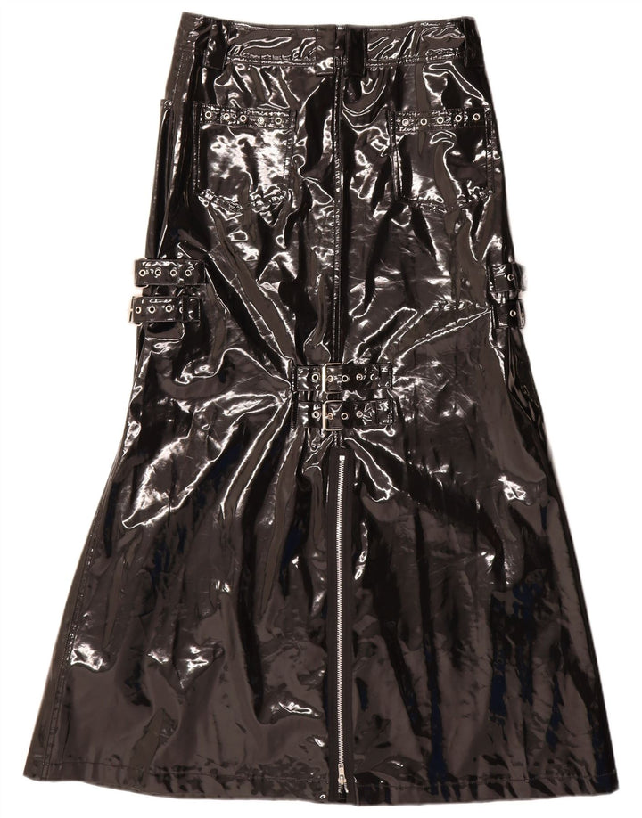 QUEEN OF DARKNESS Jupe Maxi A-Line Femme Petite W28 Noir Gothique