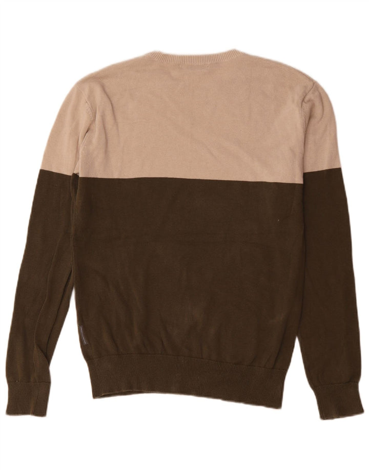French Connection Pull Col Ras-du-Cou Homme Kaki Colorblock Petit