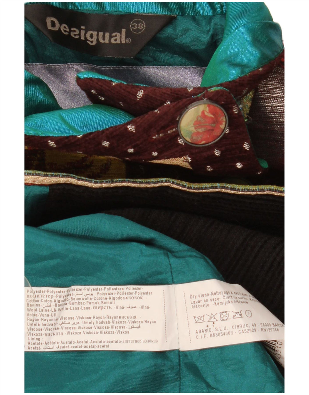 Desigual Pardessus graphique pour femme EU 38 Medium Multicolore Floral