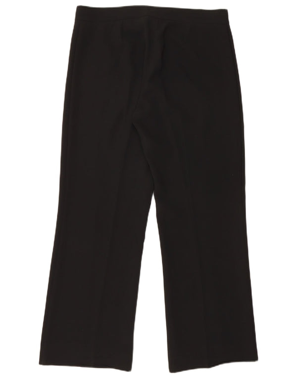 Marella Pantalon de costume droit pour femme UK 14 Large W32 L28 Triacétate noir