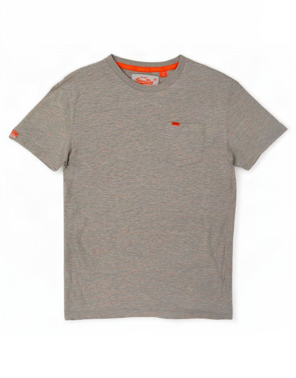 Superdry Mens T-Shirt Top XS Grey Flecked Cotton