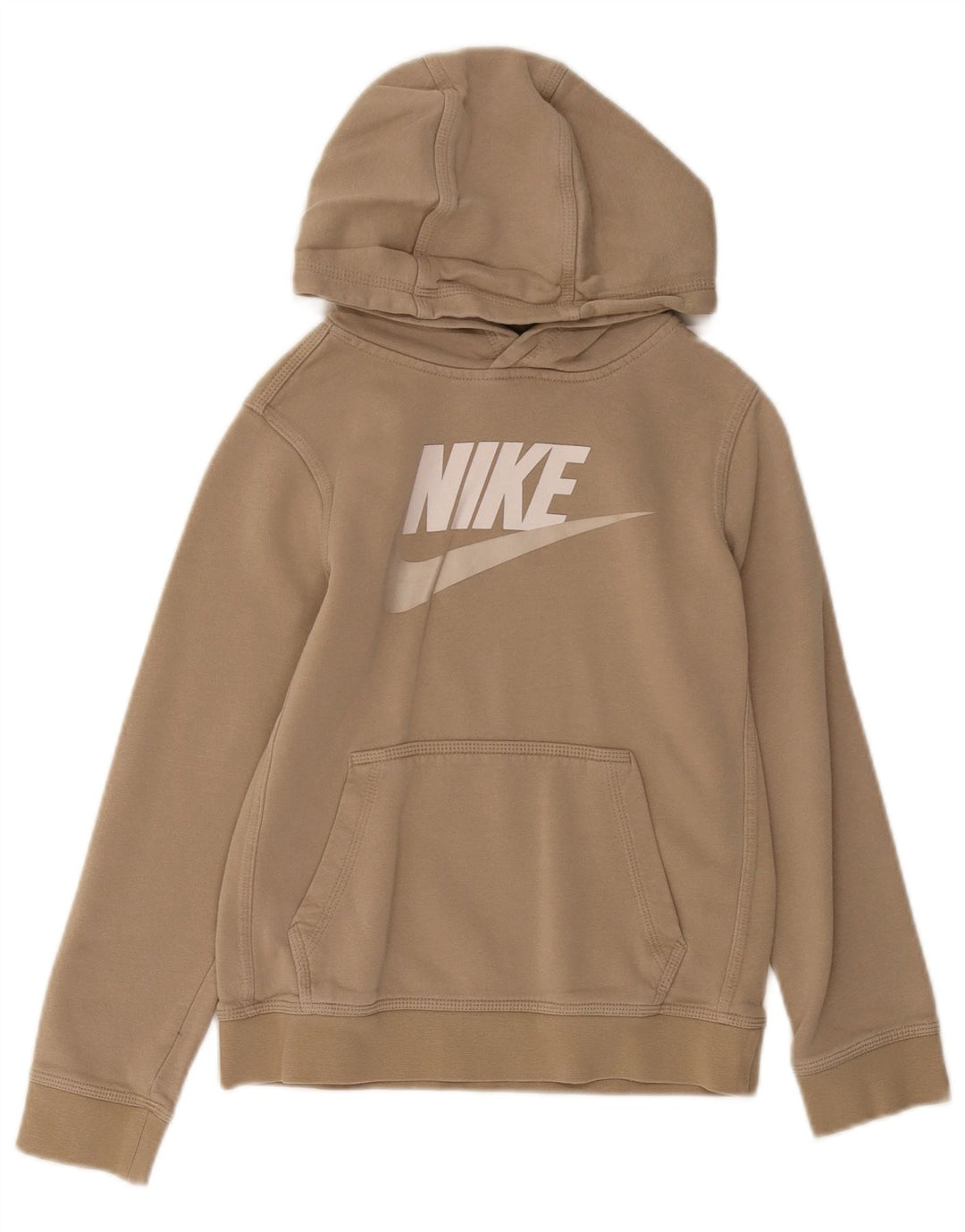 Nike Pull à capuche graphique pour garçon 10-11 ans Coton beige moyen