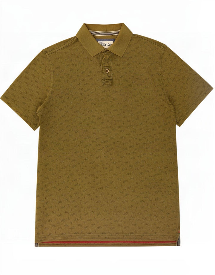 Fat Face Polo Motif Abstrait Homme Kaki Moyen Coton