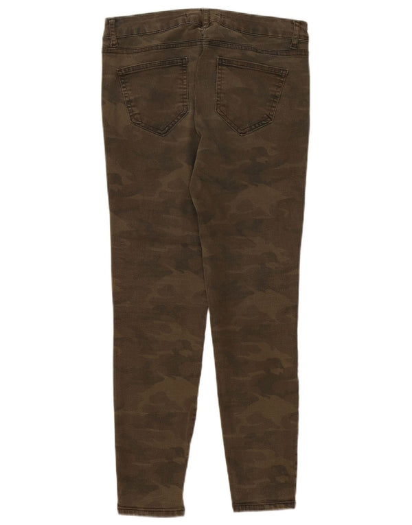 Zara Pantalon décontracté slim pour femme EU 38 Small W28 L26 Kaki Camouflage
