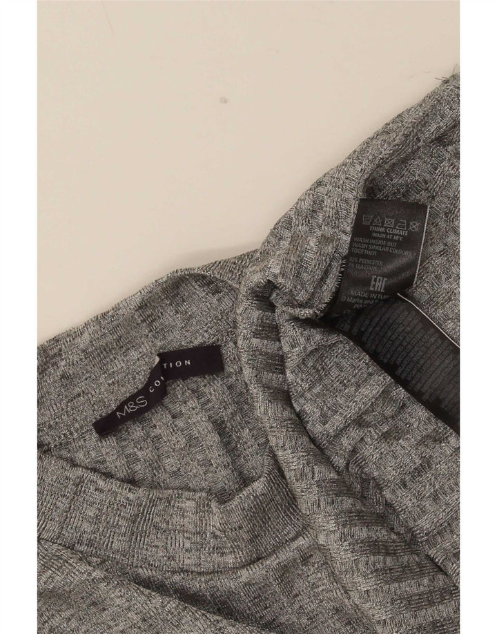 Marks & Spencer Haut à manches longues pour femme UK 44 Large Gris Moucheté Polyester
