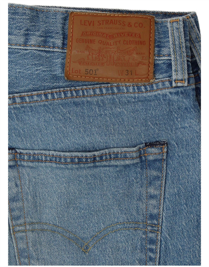 LEVI'S Short en Jean 501 Vieilli Homme W31 Bleu Moyen Coton