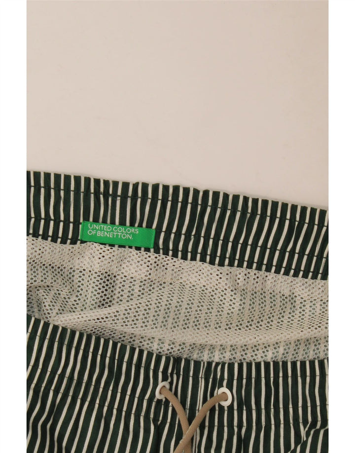 Benetton Short De Bain Homme Large Rayé Vert