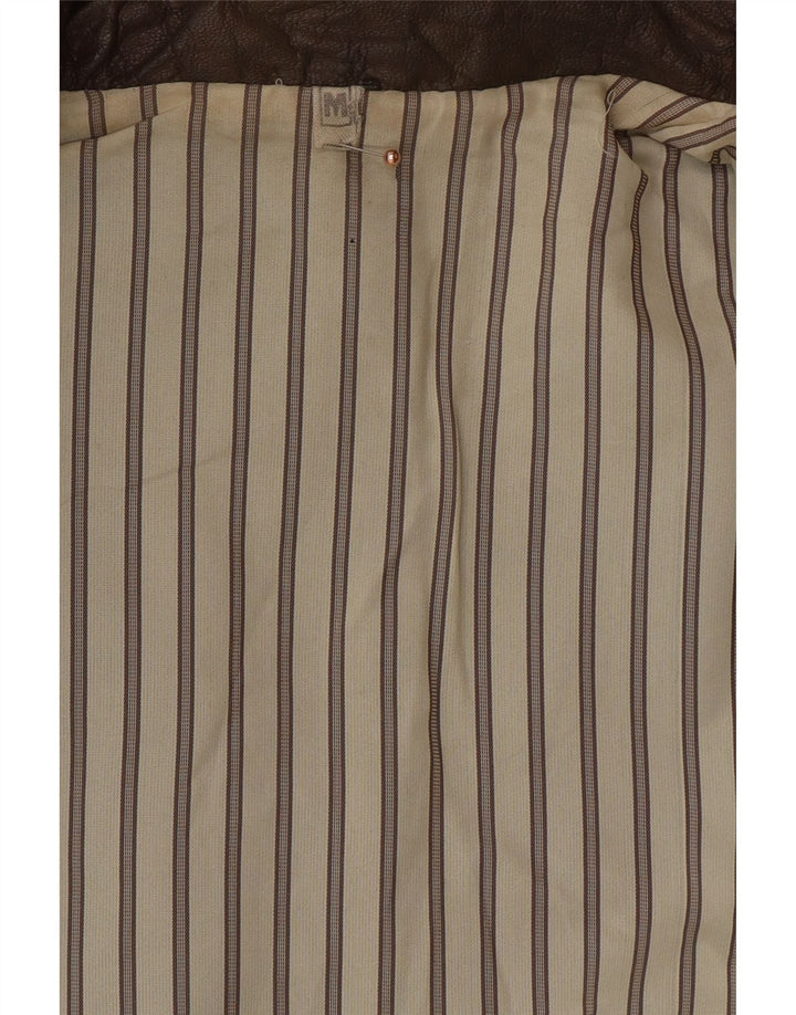 VINTAGE Gilet en cuir homme UK 38 Marron moyen