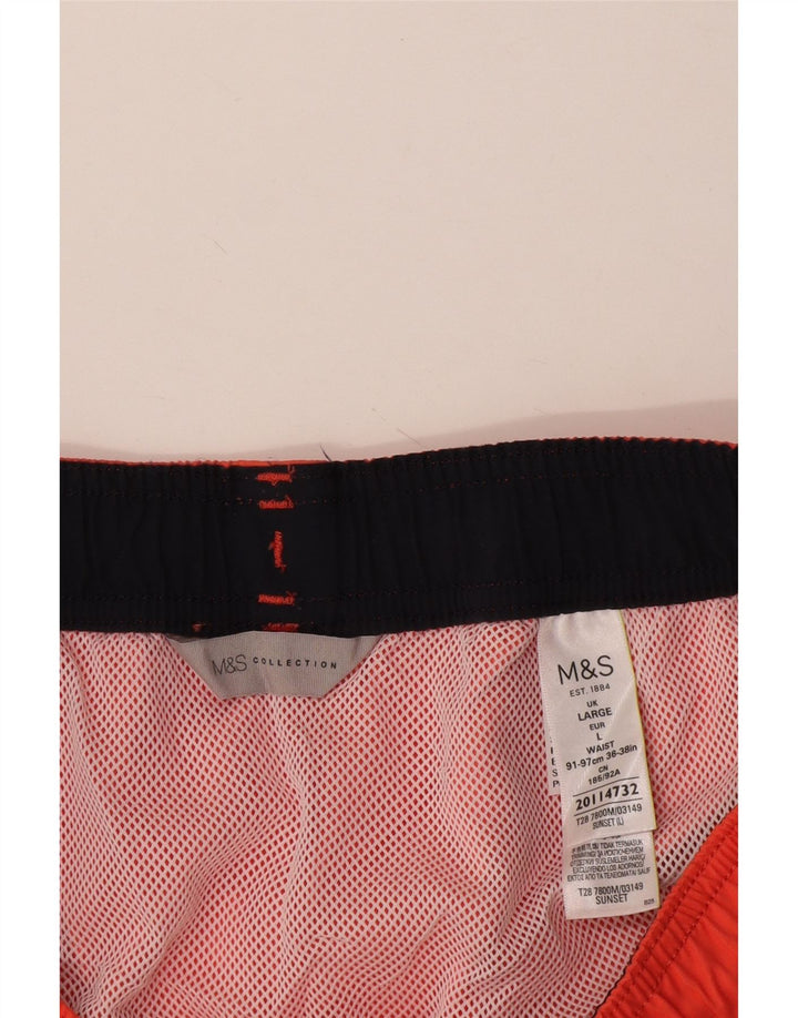 Marks & Spencer Short de bain pour homme Large Orange Polyester