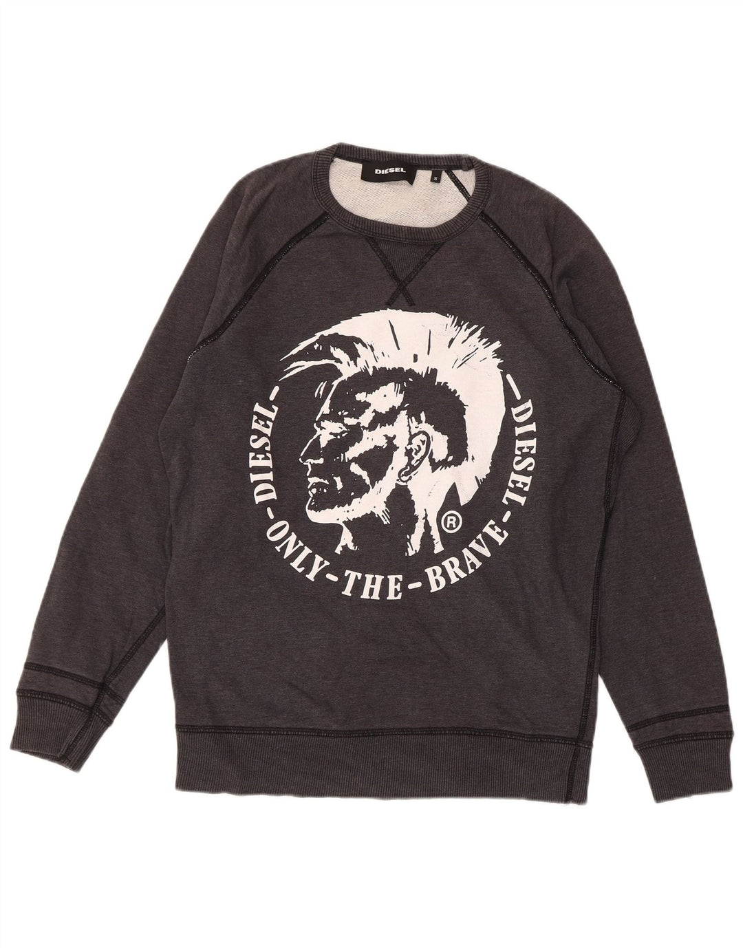 DIESEL Sweat-Shirt Graphique Homme Petit Gris Coton