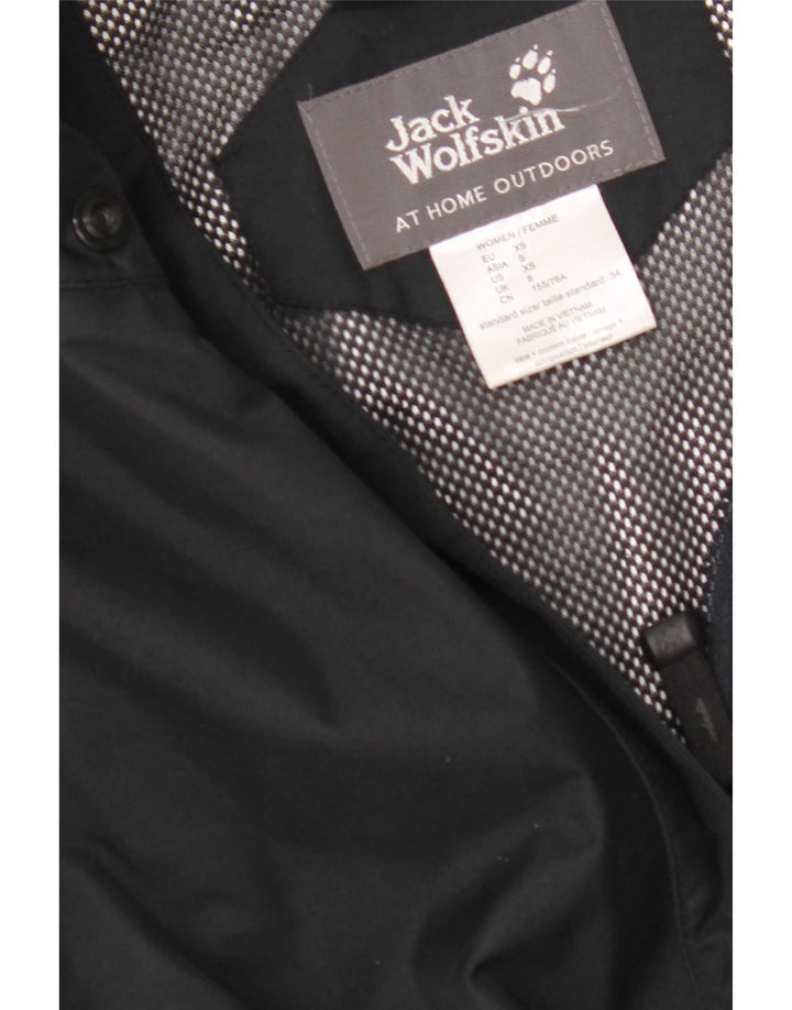 Jack Wolfskin Veste de pluie pour femme UK 8 Small Noir Colourblock