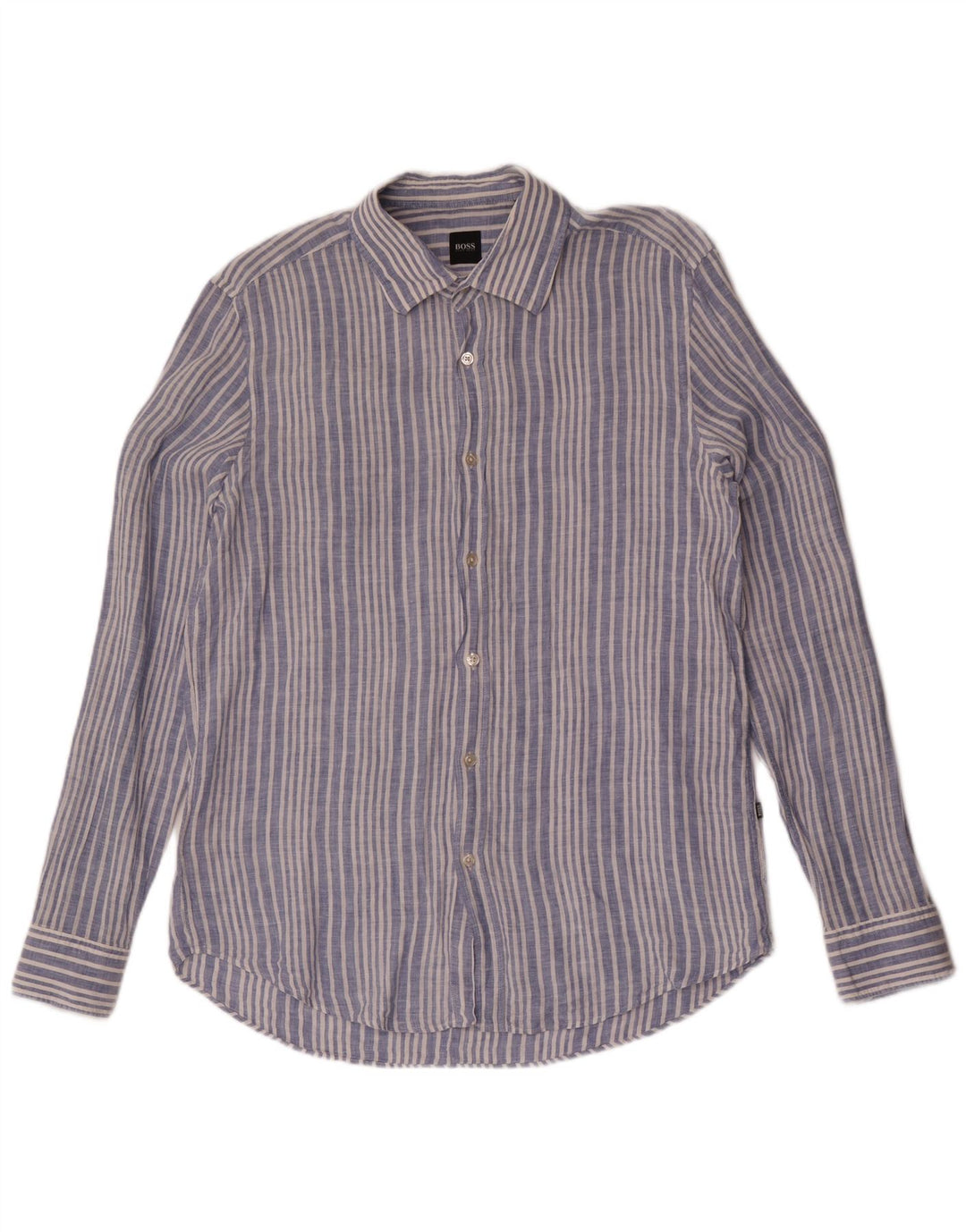 Hugo Boss Chemise homme en lin à fines rayures bleues