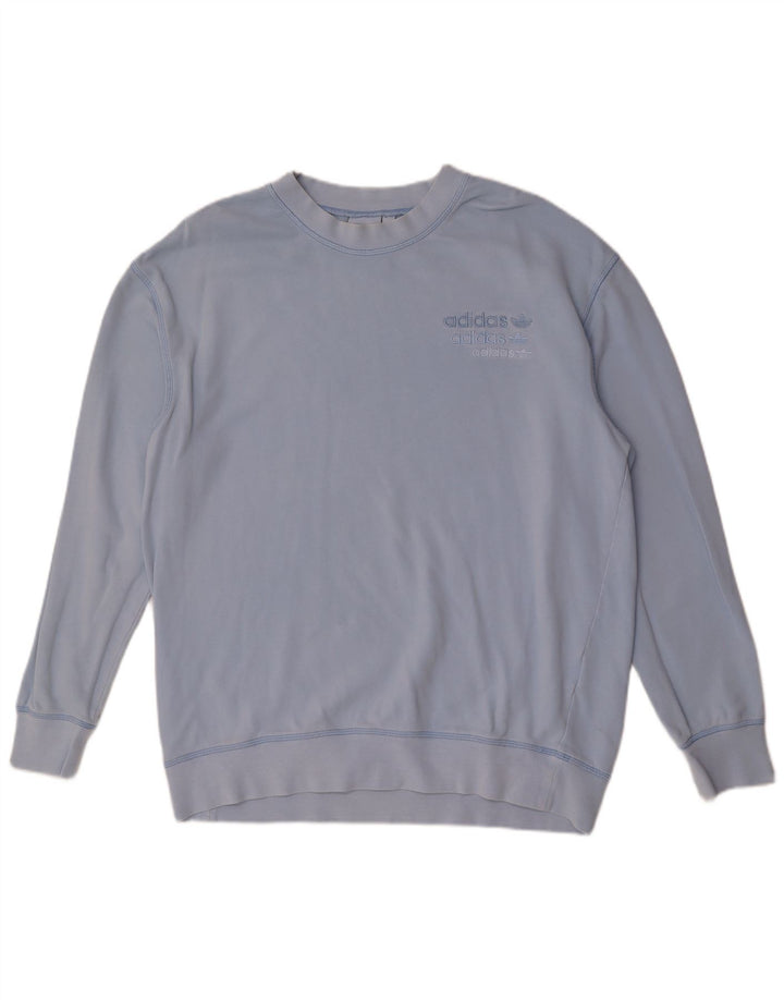 Adidas Sweat-shirt pour homme en coton bleu Taille L