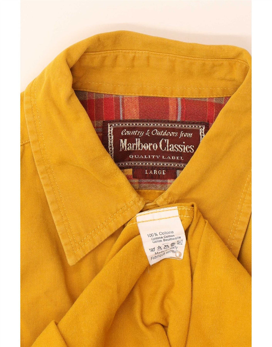Marlboro Classics Chemise Homme Large Jaune Coton