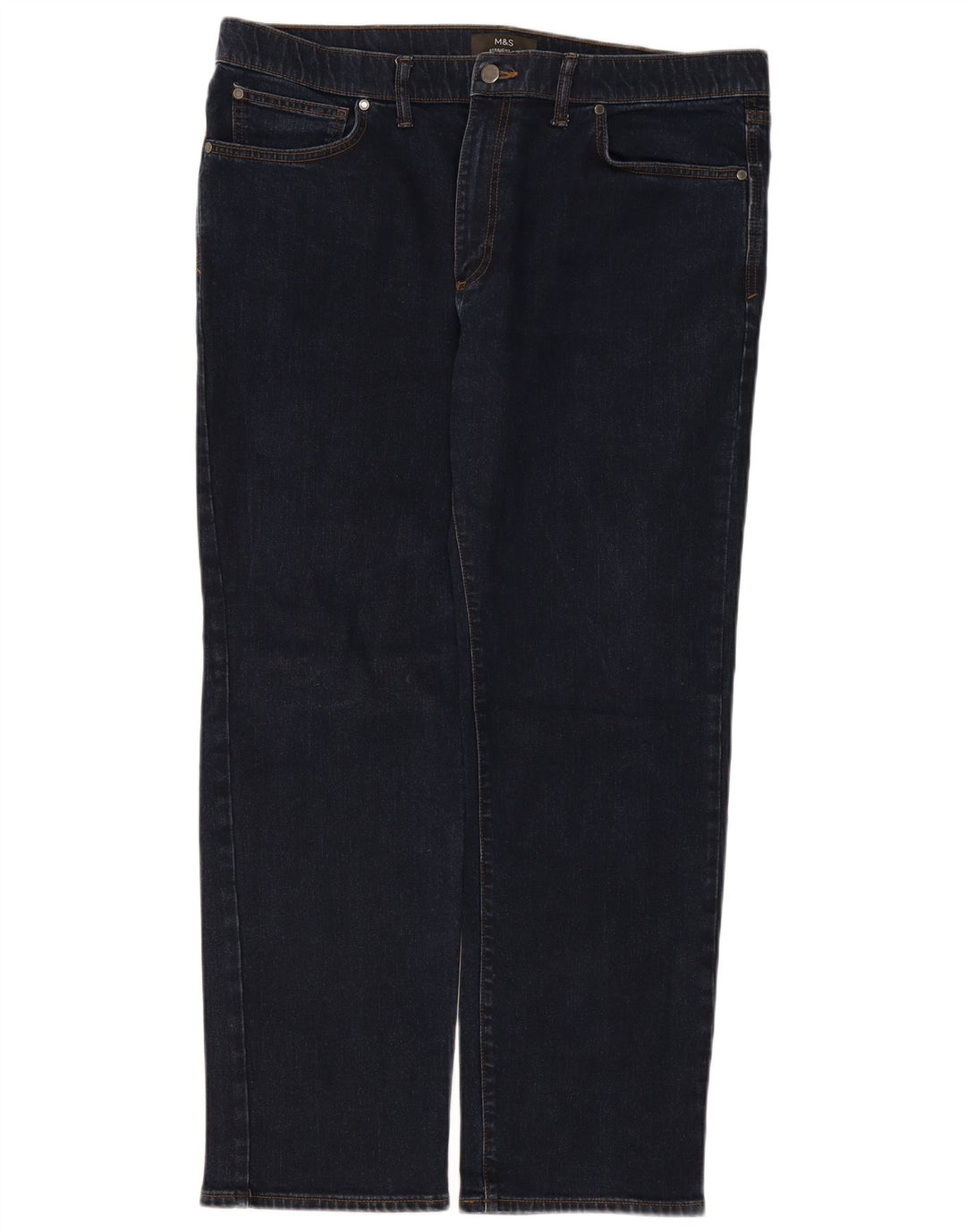 Marks & Spencer Jean droit régulier pour homme W40 L31 bleu marine en coton