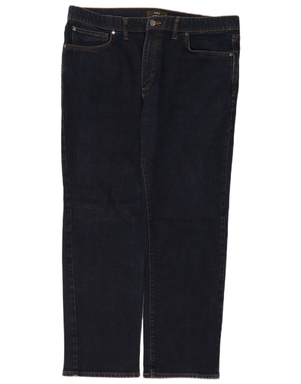 Marks & Spencer Jean droit régulier pour homme W40 L31 bleu marine en coton