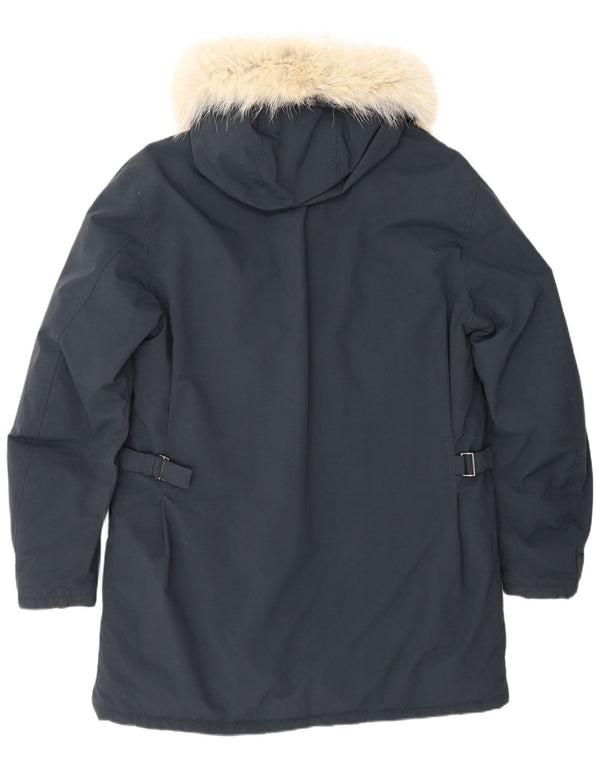 Belstaff Parka à capuche pour homme UK 40 Large Bleu marine Nylon