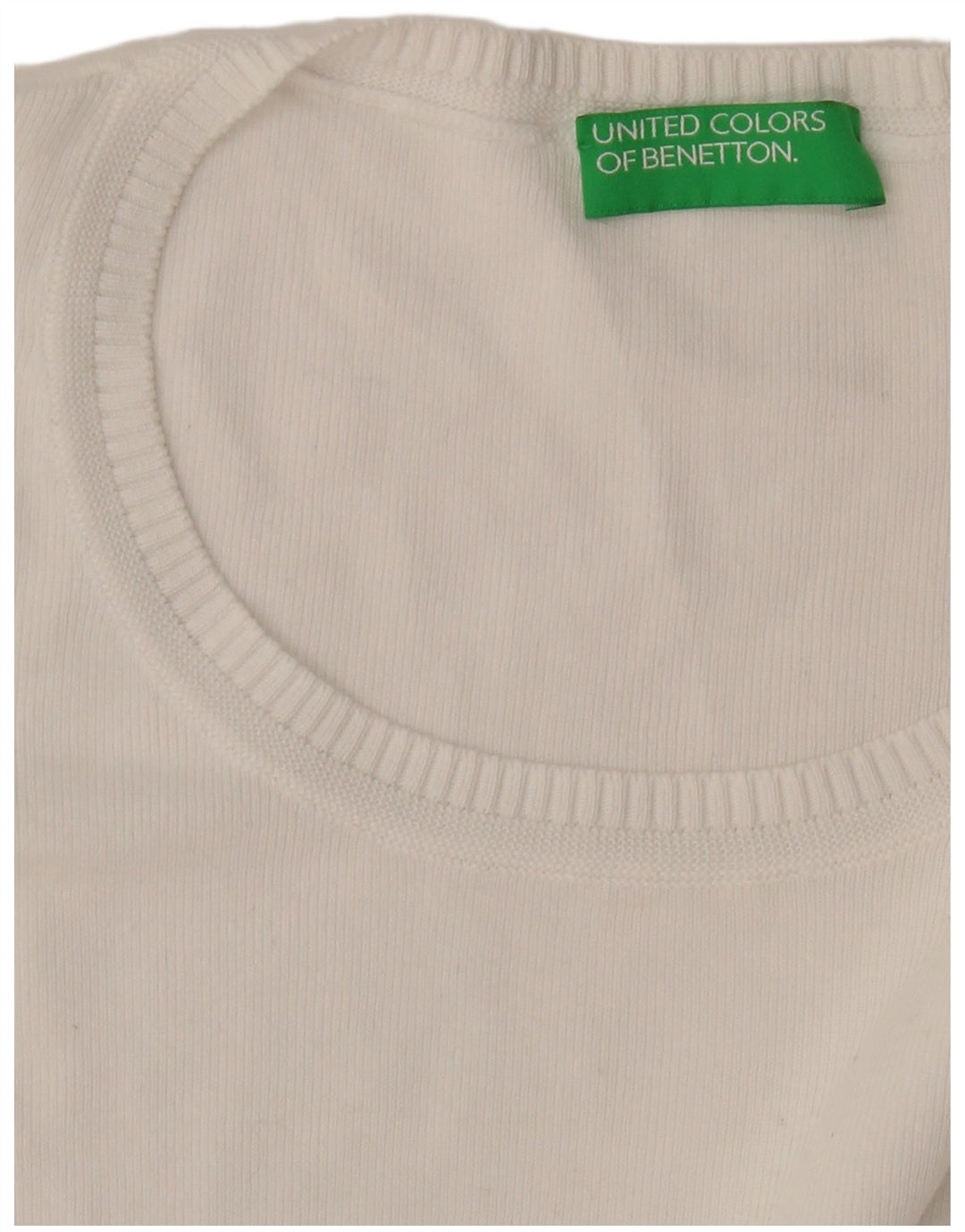 Benetton Pull col bateau pour femme UK 14 Blanc moyen