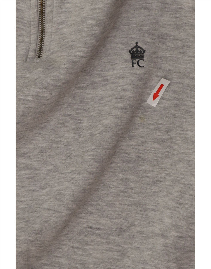 FRENCH CONNECTION Sweat-shirt à col zippé pour homme, petit gris moucheté