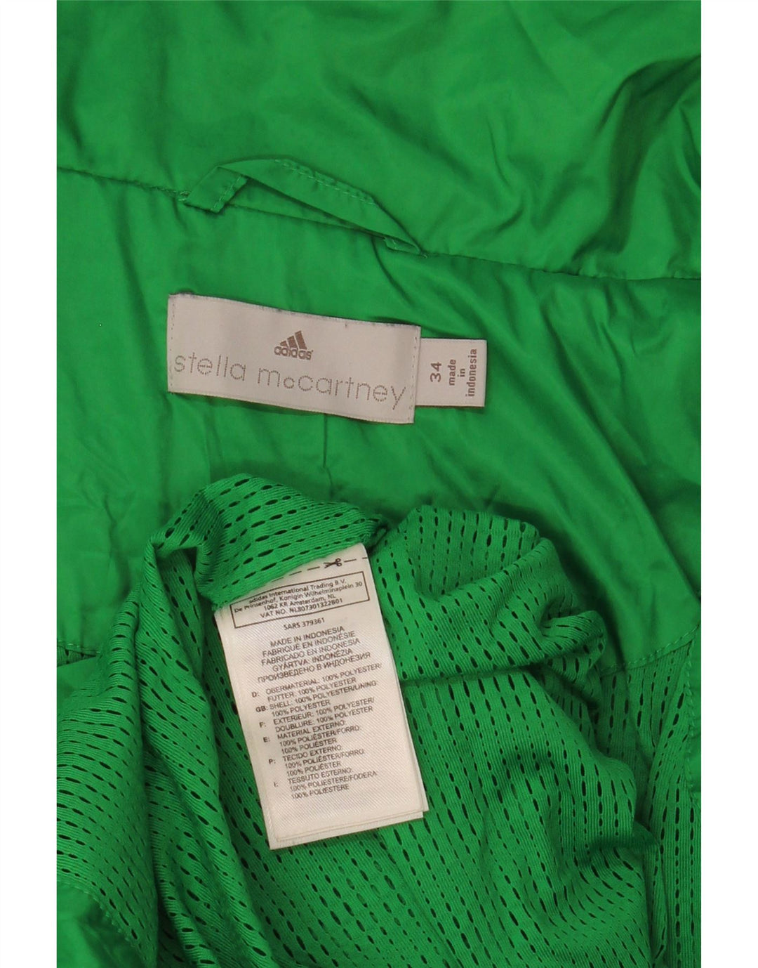 Adidas Femme Stella McCartney Veste de Pluie EU 34 XS Vert Polyester