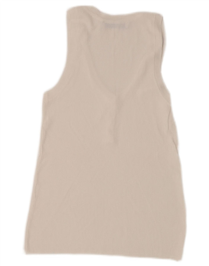 Zara Chemisier sans manches pour femme UK 14 Large Blanc