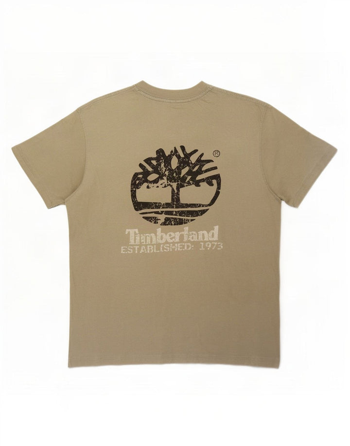 Timberland T-Shirt Graphique Homme Petit Kaki Coton