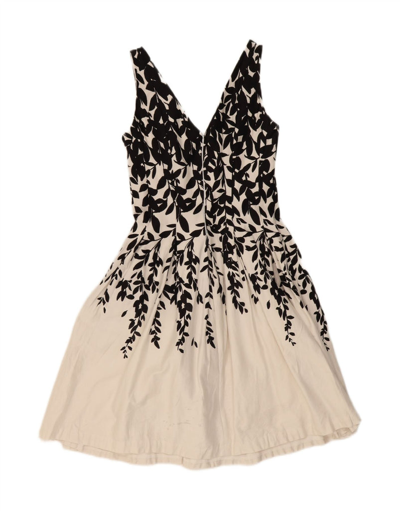 RALPH LAUREN Womens Sleeveless A-Line Dress US 4 Small Black Floral Cotton Vintage Ralph Lauren and Second-Hand Ralph Lauren from Messina Hembry 