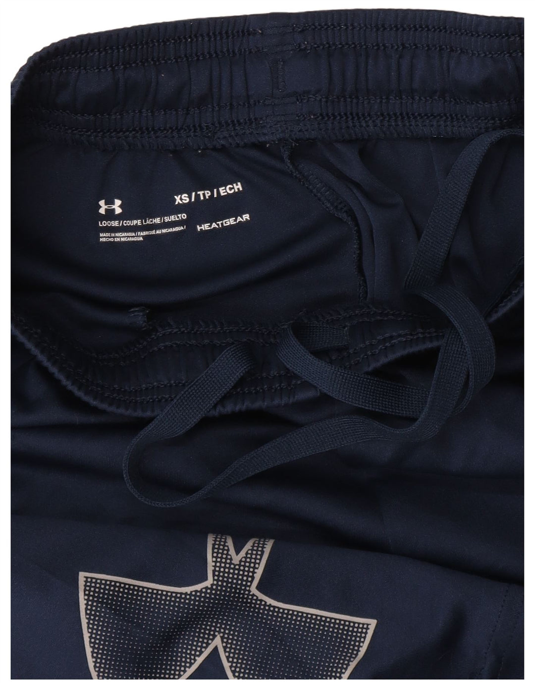 UNDER ARMOUR Short de sport Heat Gear Graphic pour femme UK 4 XS Bleu marine