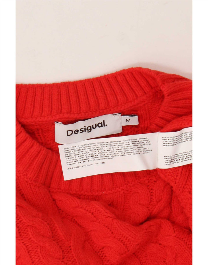 Desigual Pull surdimensionné à col rond pour femme UK 14 Orange moyen