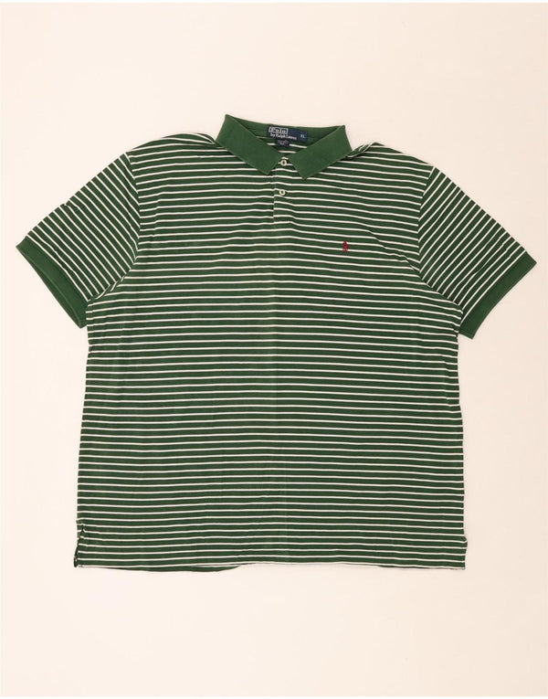 POLO RALPH LAUREN Polo Homme XL Vert Rayé Coton