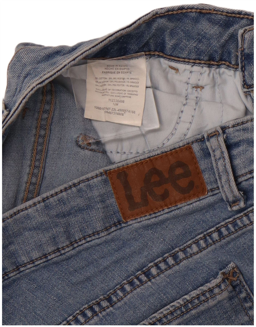 LEE Short en jean pour femme US 12 Large W30 Bleu Coton